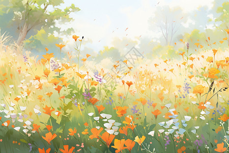 田野之花背景图片