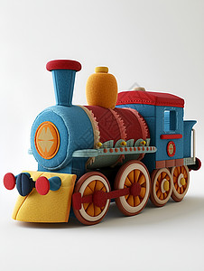 五彩斑斓的玩具火车高清图片