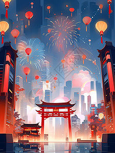 春节之夜背景图片