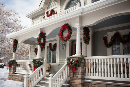 冬日中的圣诞节之家背景图片