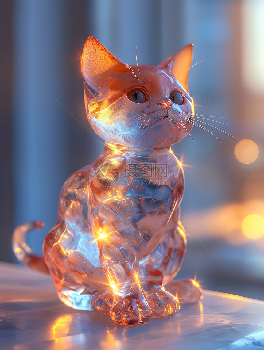 梦幻的玻璃猫图片