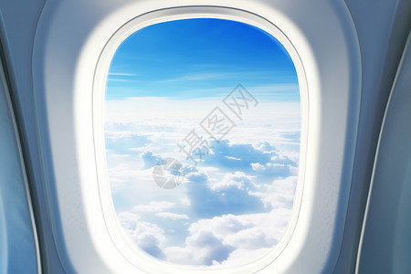 飞机窗外的云朵背景图片