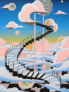 悬浮楼梯之梦背景图片
