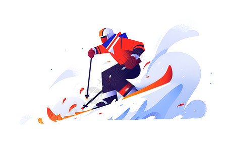 滑雪者雪山滑雪背景图片