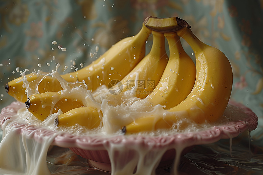 香蕉与牛奶的艺术对话图片