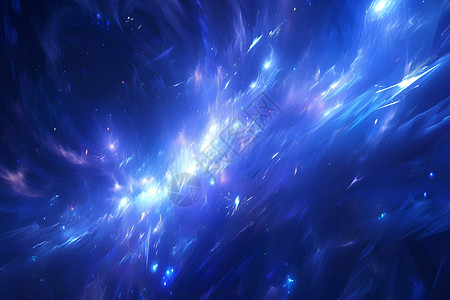 蓝色宇宙星空星光交织的夜空插画