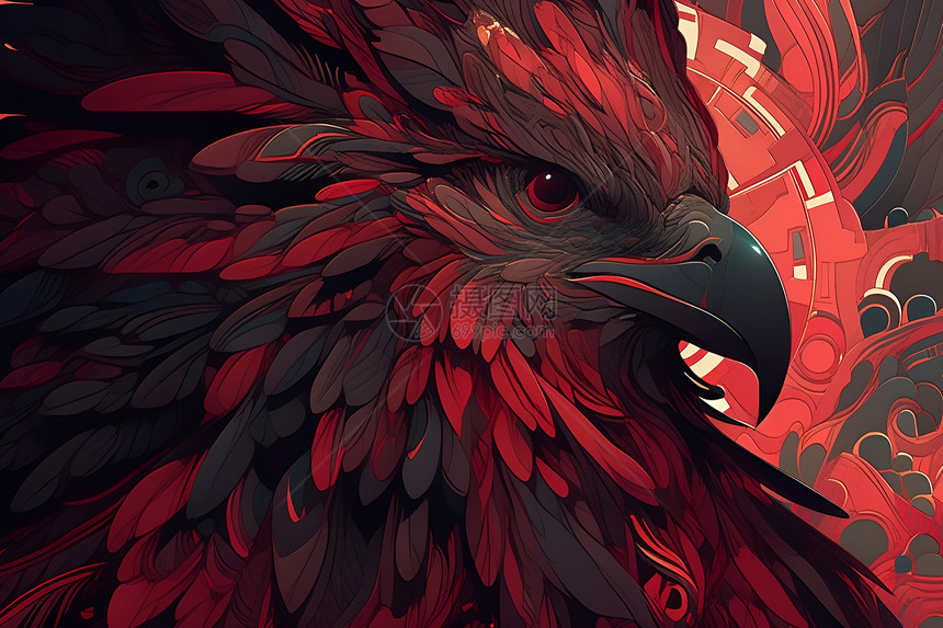 红黑色的动物秃鹰图片