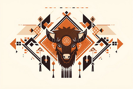 牛头设计素材设计的牛头图标插画