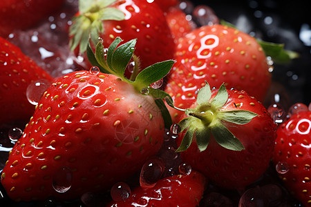 新鲜的水果草莓背景图片