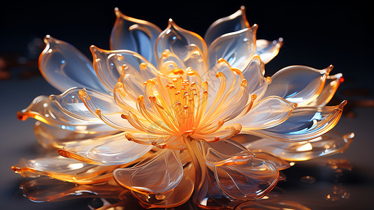 透明琥珀莲花背景图片