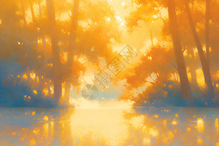 林中阳光背景图片