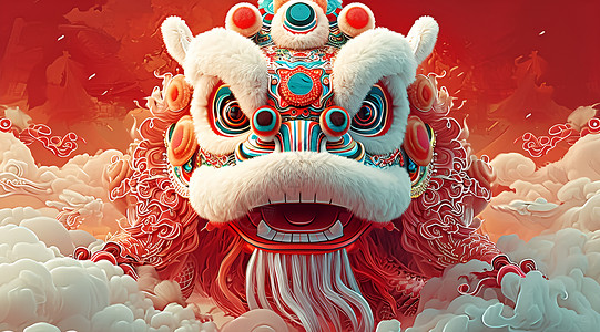 中国舞狮背景图片