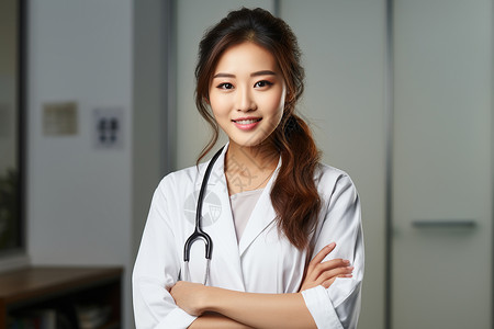 亚洲女医生背景图片