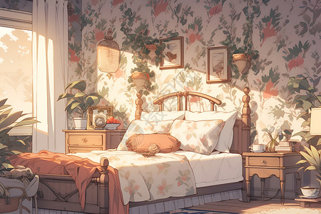 温馨卧室背景图片