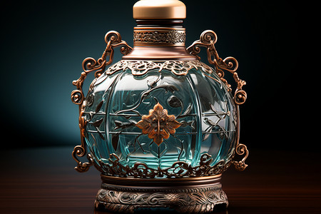 古朴典雅的中国白酒瓶背景图片