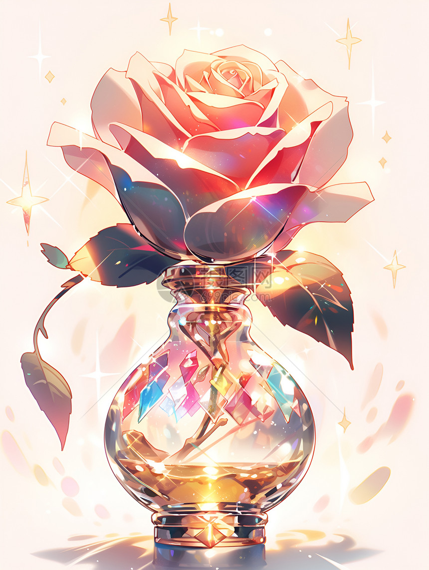 花瓶中的美丽花朵图片