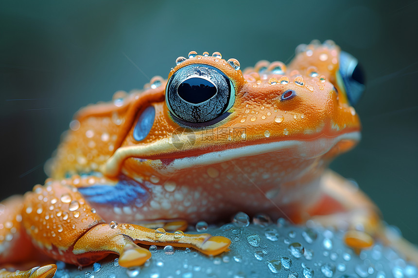 叶子上湿润的青蛙图片