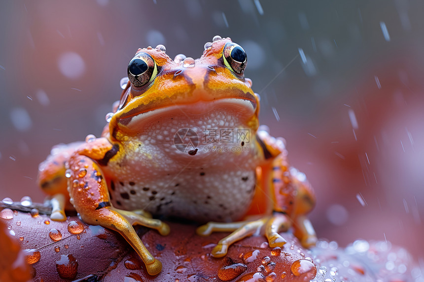 户外雨季中的青蛙图片
