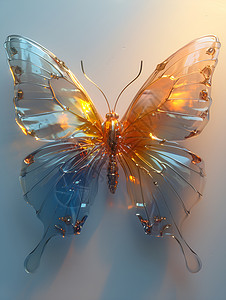墙壁上漂亮的蝴蝶背景图片