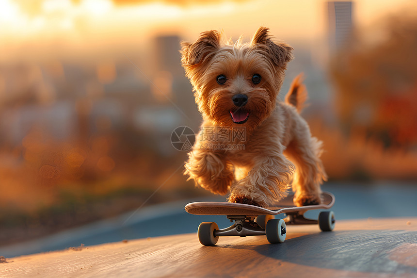 狗狗的滑板车图片