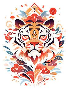 彩色的老虎背景图片