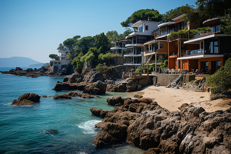 海边别墅背景图片