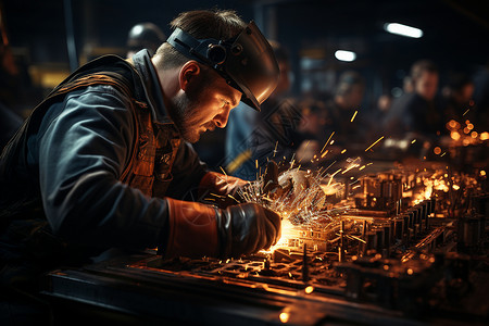 焊接工人背景图片