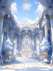 冬日的水晶交响曲背景图片