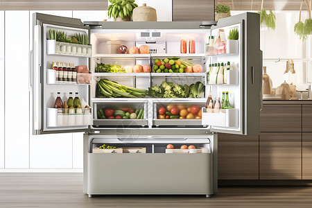 智能变频冰箱主图丰盈的智能冰箱背景
