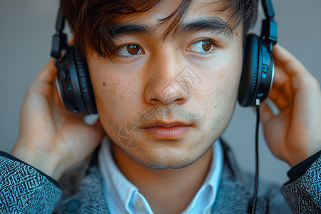 神情专注的男人背景图片