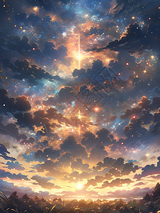 星光璀璨的天空背景图片