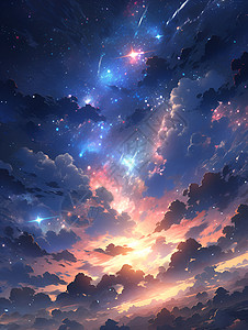 天空点缀的星背景图片