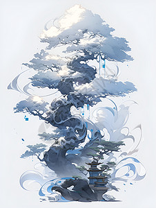 中国风的树背景图片