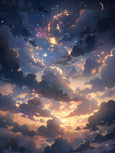 云海中的星辰背景图片
