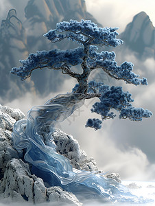 梦幻中的景观树背景图片
