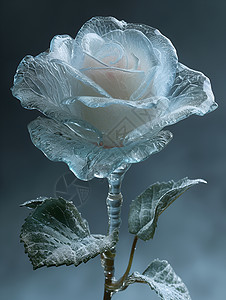 冰雕展冻结的玫瑰花插画
