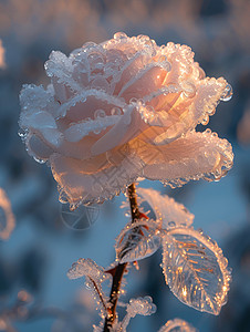 雪中的玫瑰美丽雪中玫瑰高清图片