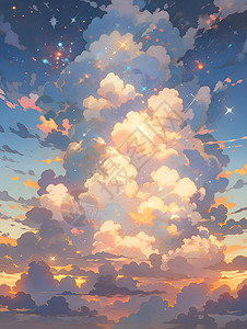 天空中的星云云彩背景图片