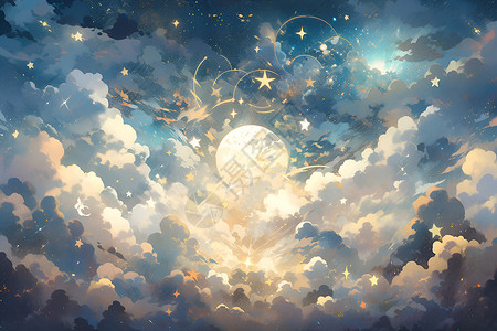 奇幻的抽象星云背景图片