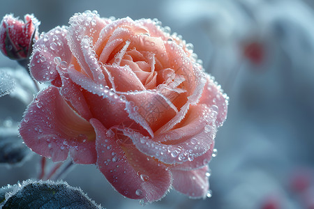 户外冰冷的花朵背景图片