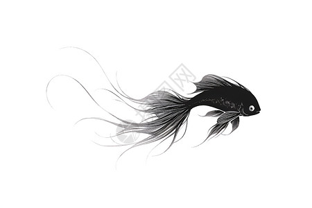 鱼绘画背景中快乐的鱼插画