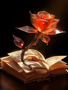 书和水晶花背景