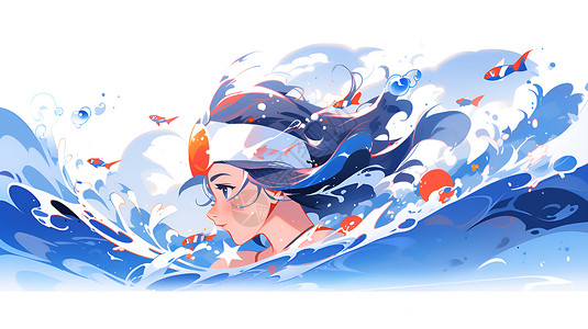 游泳的女子背景图片