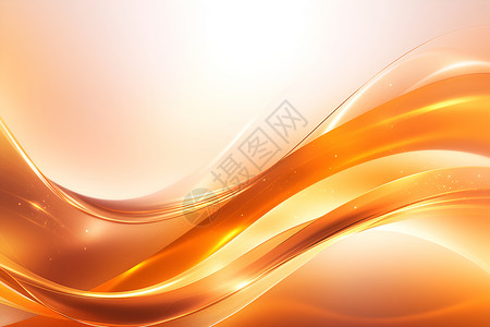 线条曲线橙金色的抽象背景插画