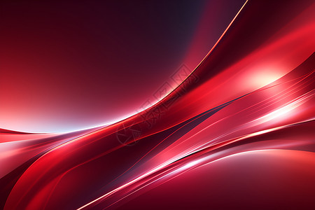 红色线条背景中文标题水晶红色的未来波浪插画