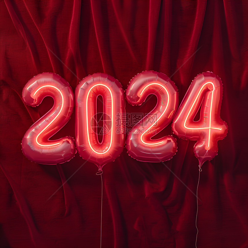 红色背景2024图片