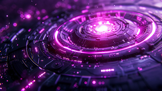 科技紫色紫色发光的芯片设计图片
