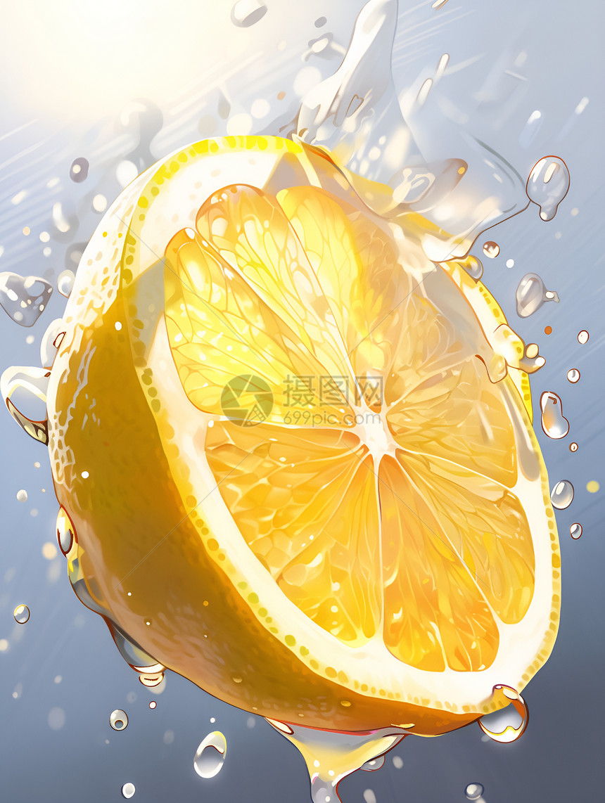 柠檬入水变奇幻图片