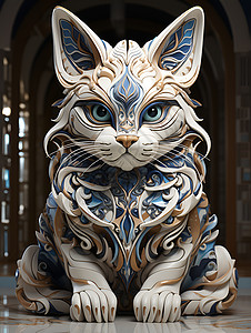 设计的狐狸雕塑背景图片