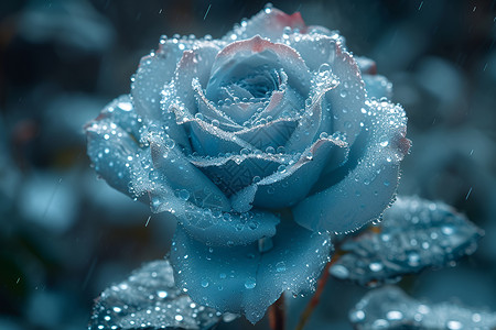 冰蓝色的花朵背景图片